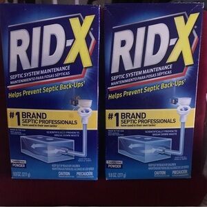 2~Rid-X Septic System Maintenance 1 Monthly Dose Powder 9.8 oz New (Lot of 2)